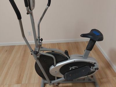 Plasma Fit Elliptical Bike 2-in-1 Dual Trainer with Seat - Gray/Black, Used