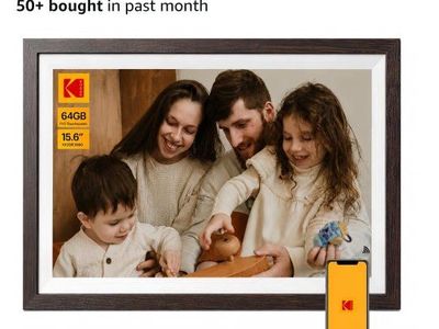 Kodak 15.6-Inch Wi-Fi Digital Picture Frame (RCF-1561V) Wood Finish 64GB Touch Screen