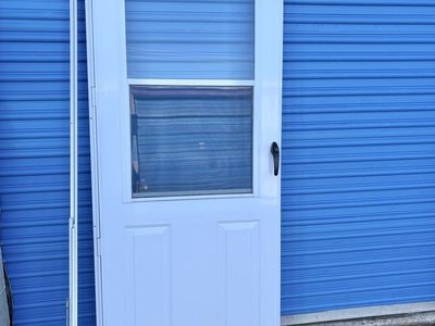 Guardian White 31x79 Storm Door With Hardware