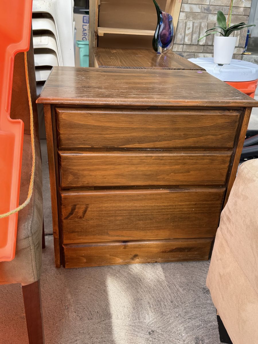 Wooden 3-Drawer Nightstands/Side Tables - Set of 2, Brown