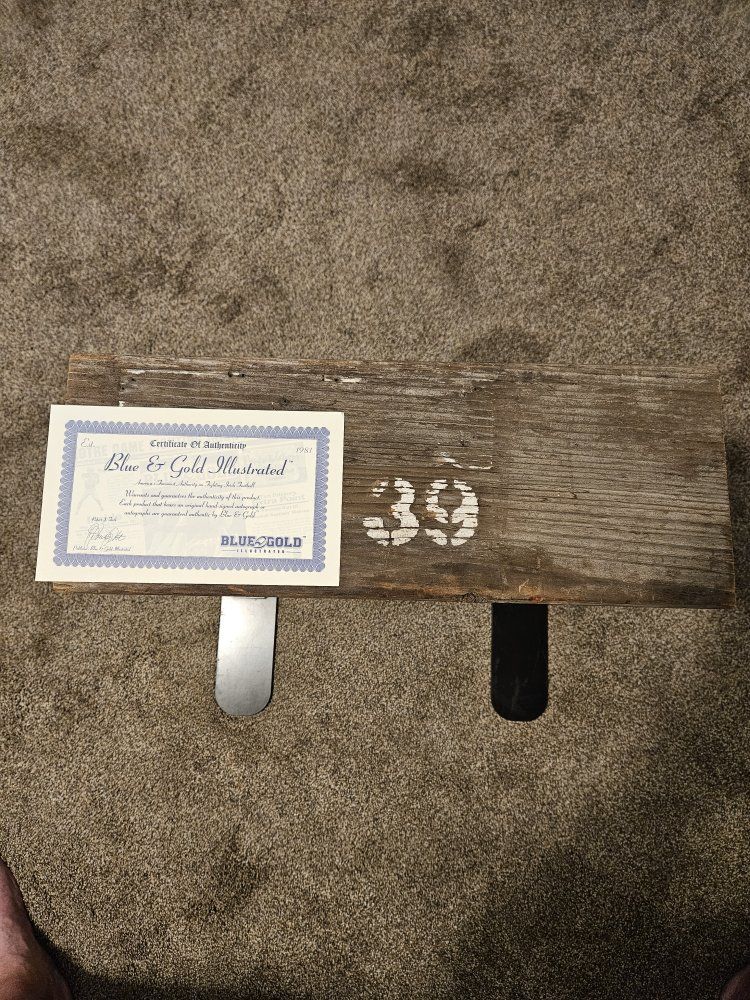 Rawlings Blue & Gold Illustrated #39 Football Game Used Bench with Certificate of Authenticity