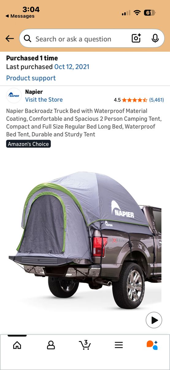 Half Ton Truck Bed Tent, New Condition