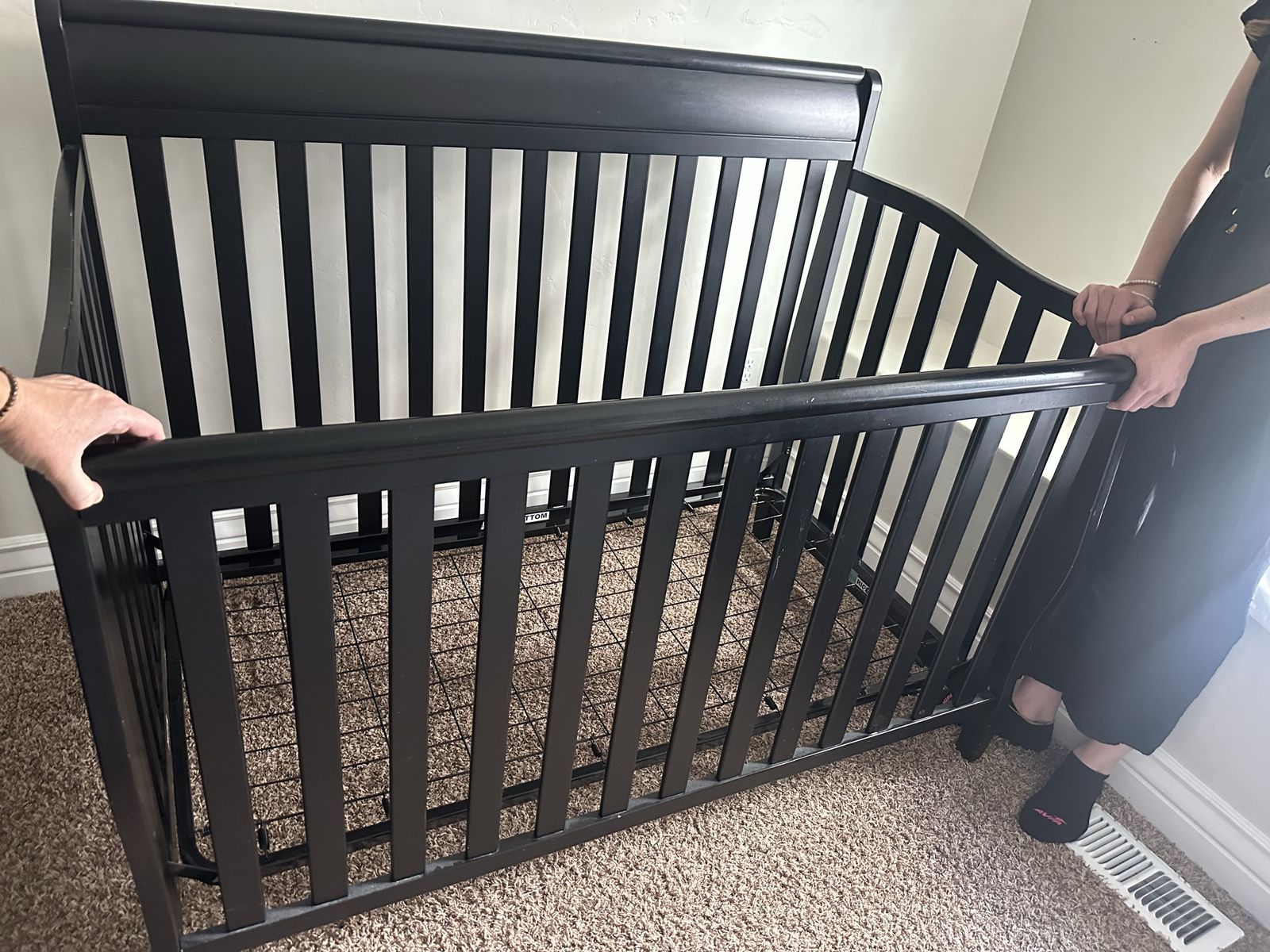 Beautiful dark wood crib