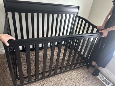 Beautiful dark wood crib