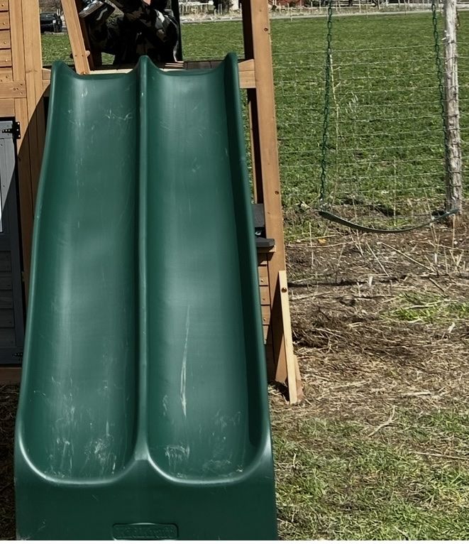 Green Double Wave Playground Slide - Good Condition