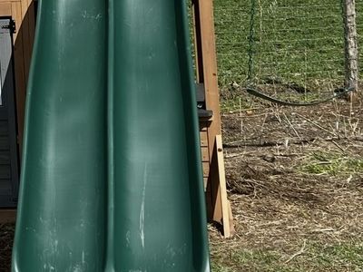 Green Double Wave Playground Slide - Good Condition