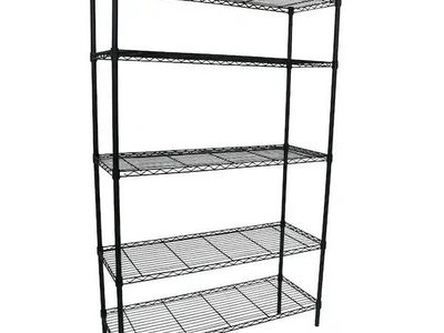 HDX 5-Tier Steel Wire Shelving Unit in Black (36 in. W x 72 in. H x 16 in. D)