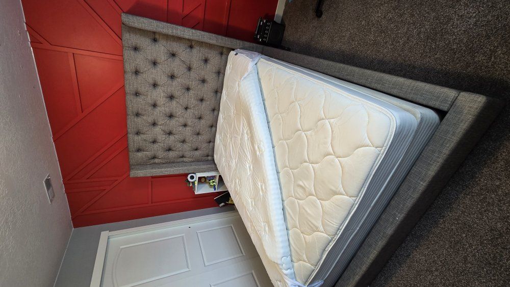 Queen Bed with Mattress and Box Spring