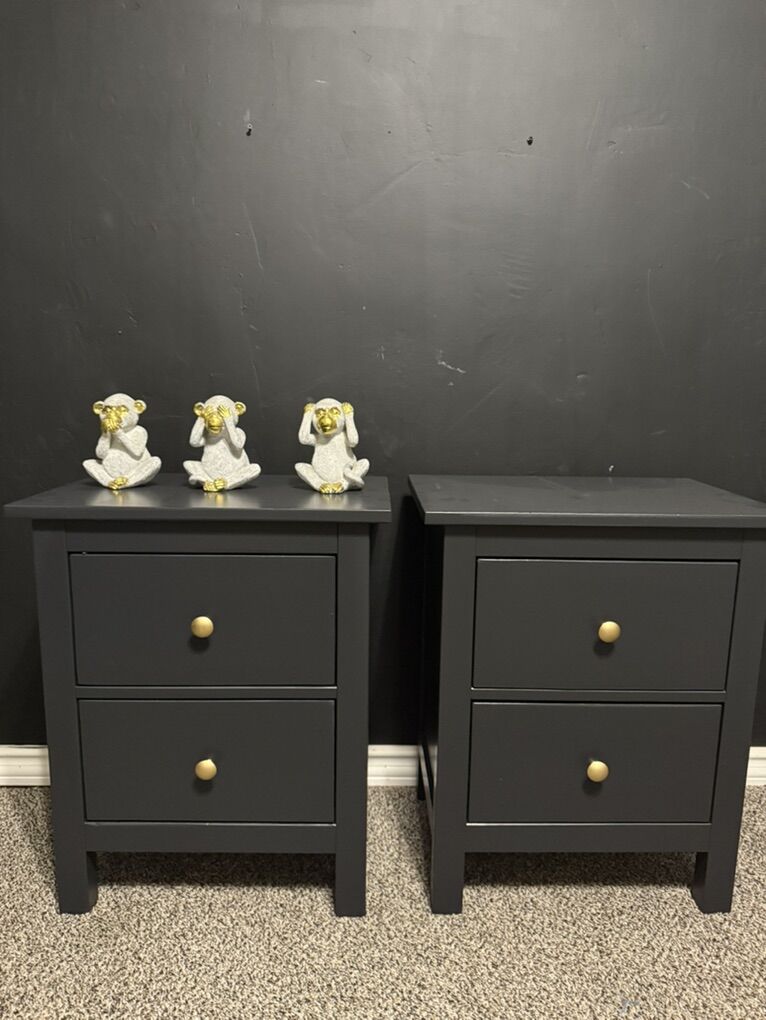 Black Ikea nightstands