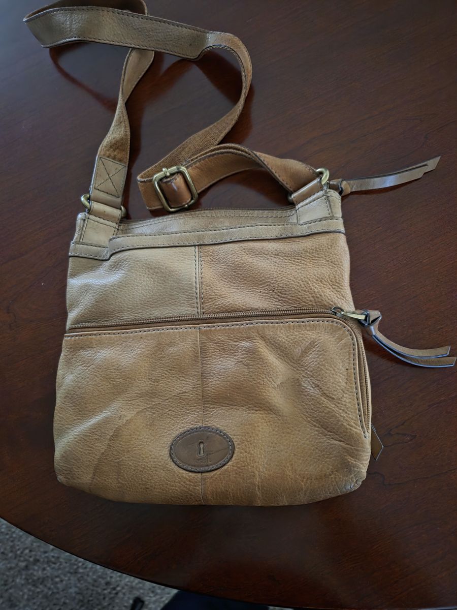 Beige Fossil Leather Purse