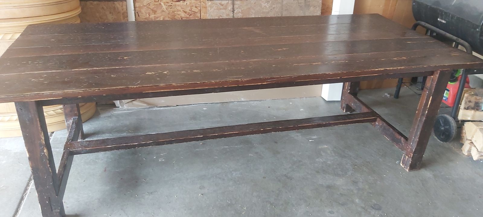Solid wood homemade kitchen table seats 8-10