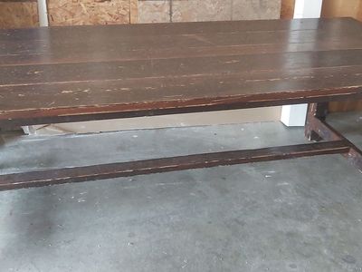 Solid wood homemade kitchen table seats 8-10