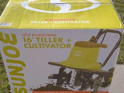 New, never opened Sun Joe (SunJoe) 16" 12A tiller