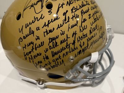 Rudy Ruettiger Autographed Notre Dame Helmet JSA COA Full Movie Quote