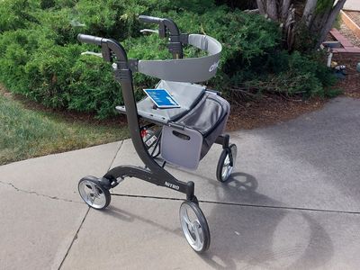 DRIVE Nitro Rolling Walker (Rollator) in Black/Gray - Excellent Condition, Foldable Design