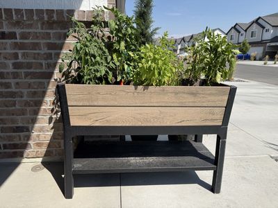 Raised Garden Bed Planter Box with Lower Storage Shelf