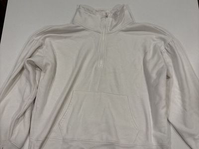 All In Motion Women's Half-Zip Off-White Fleece Pullover Sweatshirt - Large/XL