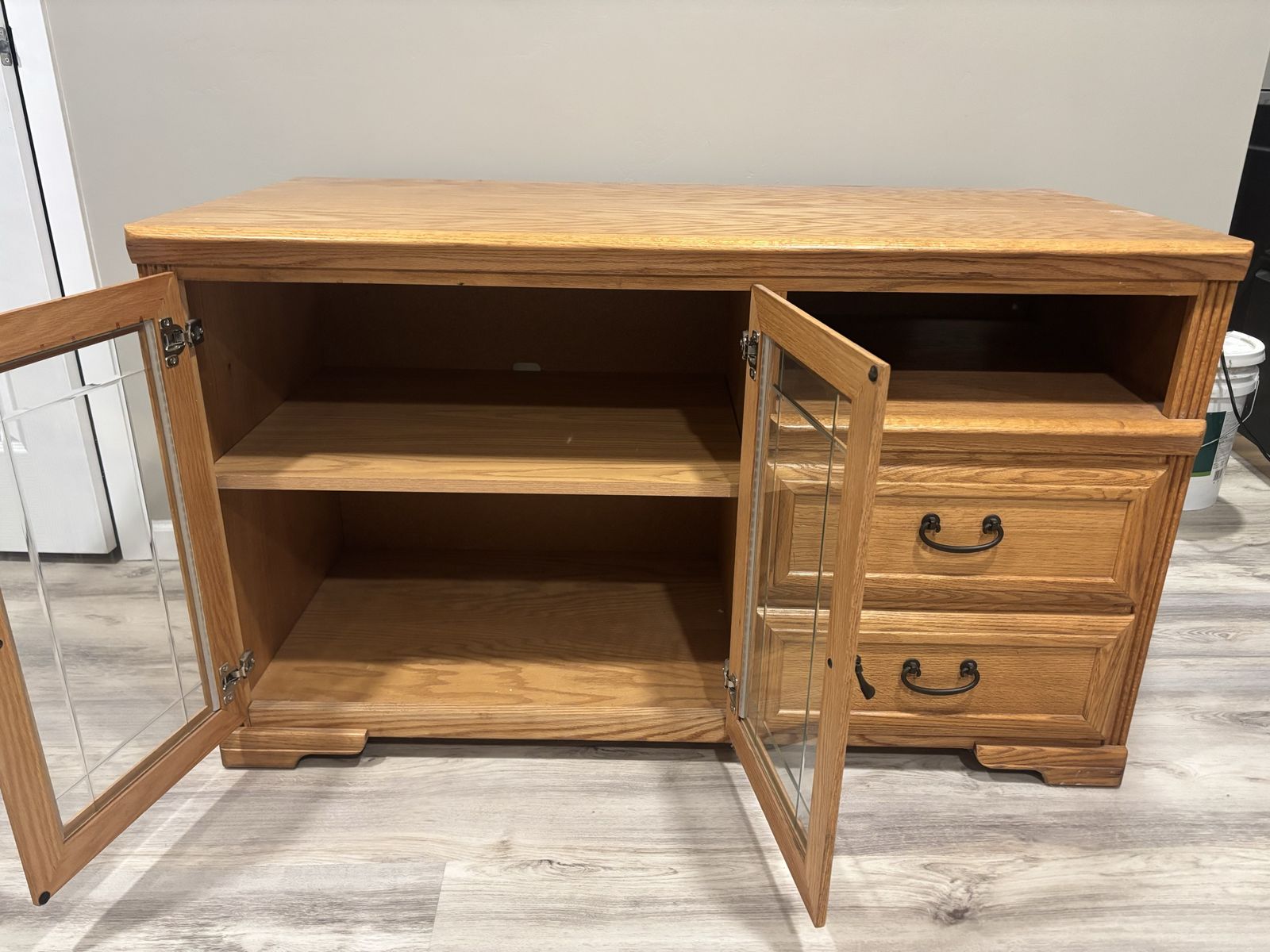 oak tv stand