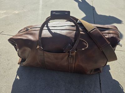 Authentic Coach Brown Leather Duffel Bag