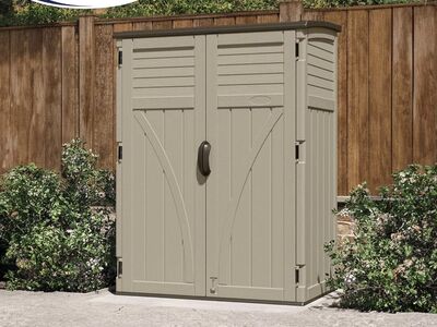 $99 LESS THAN HOME DEPOT & AMAZON! BRAND NEW IN BOX Suncast 54 CF Large Vertical Storage Shed