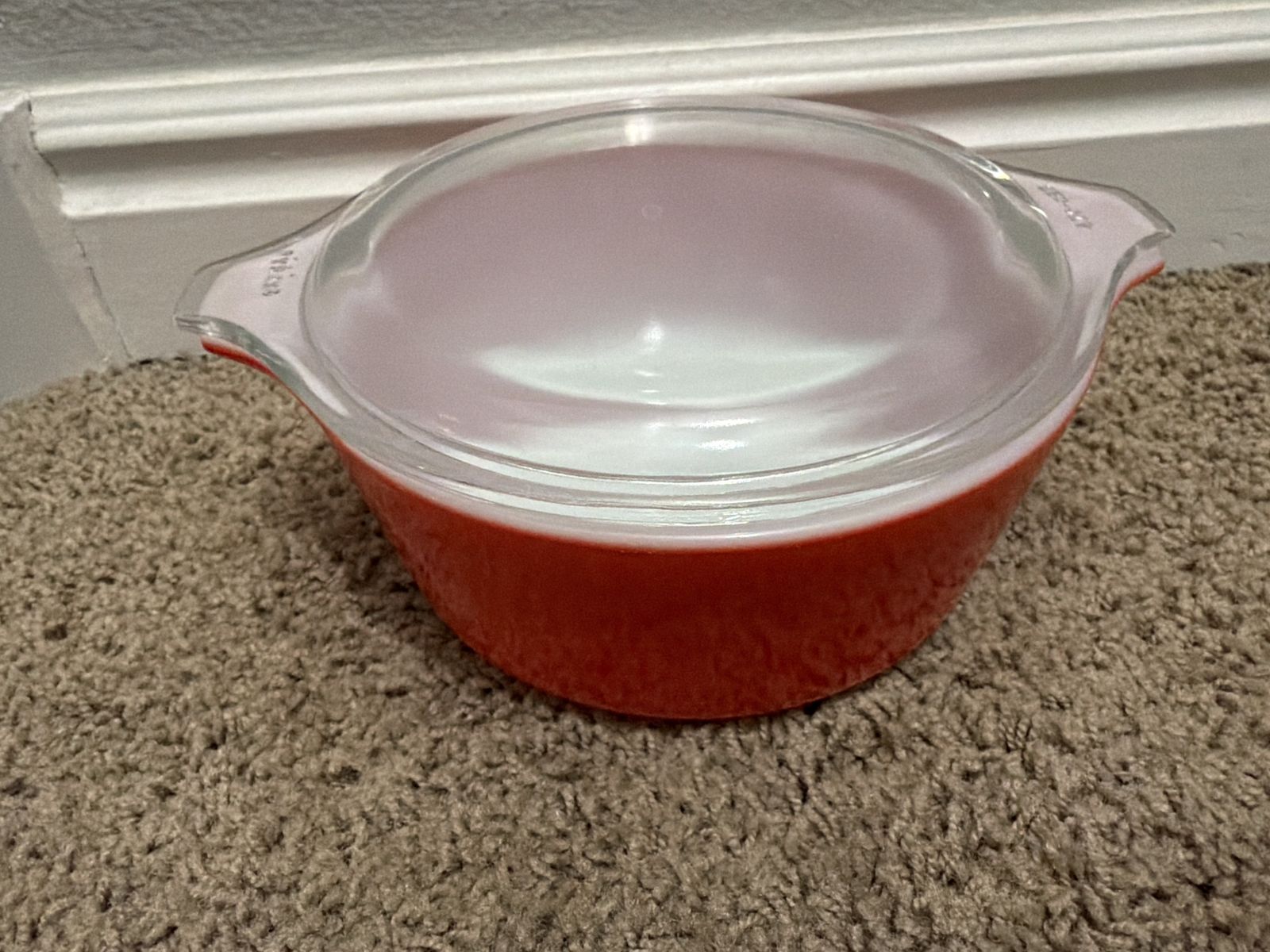Vintage Pyrex 475-B Primary Red Casserole Dish with Clear Lid, 2.5 Quart