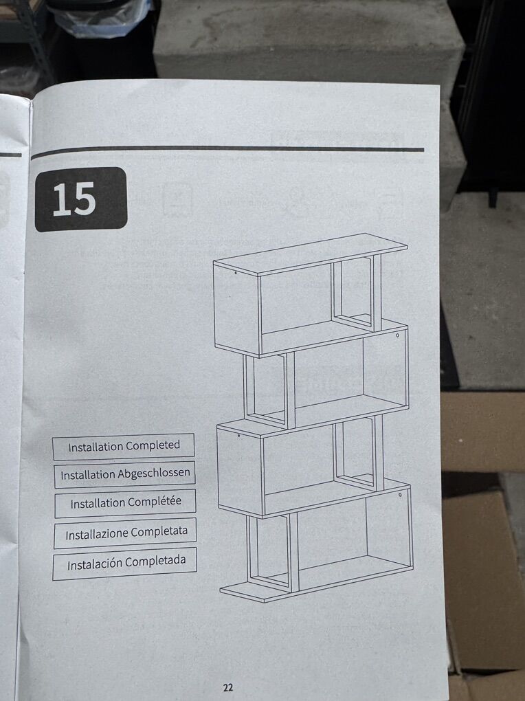 Modern White & Metal Display Shelf / Bookcase NEW