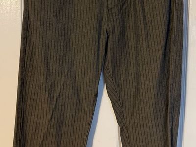 Frontier Classics Men's Grey Striped Old West Cotton Pants, (Size 38, V-back)