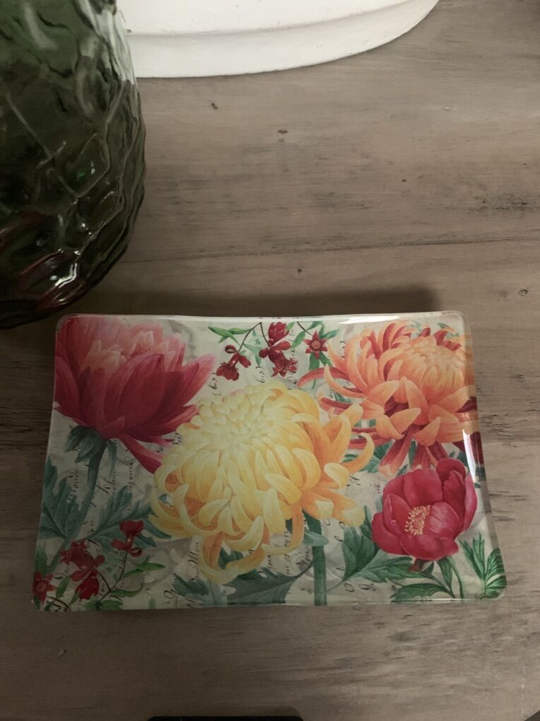 Michael Design Works Glass Tray- Morning Blossom