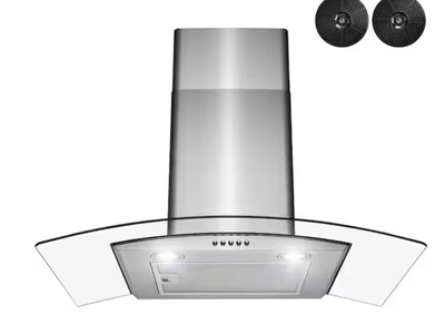 Glass range hood