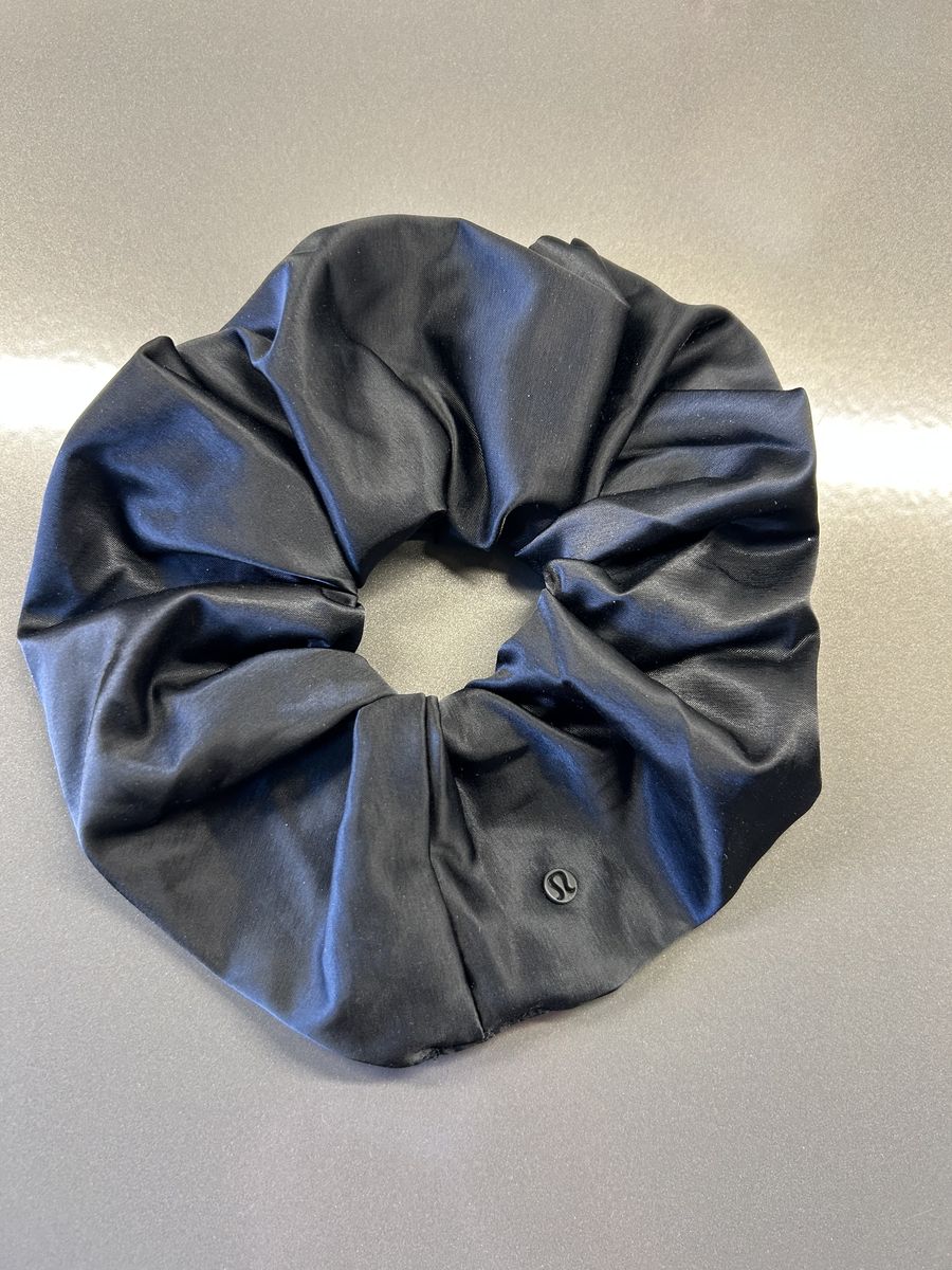 Lululemon Black Satin Large Hair Scrunchie
