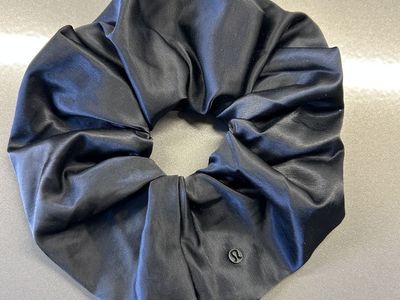 Lululemon Black Satin Large Hair Scrunchie