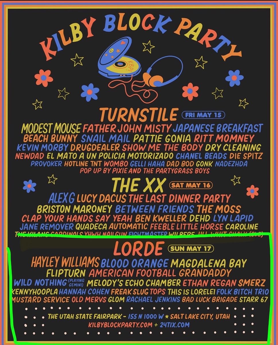 Kilby Block Party Sunday-Lorde