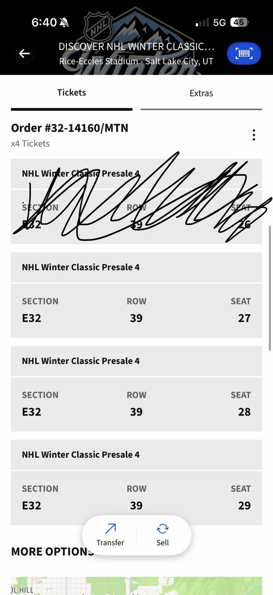 NHL Winter Classic Presale 3 Tickets - Rice-Eccles Stadium - 3 Tickets, Section E32, Row 39
