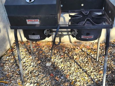 Camp Chef 2 burner stove and grill box