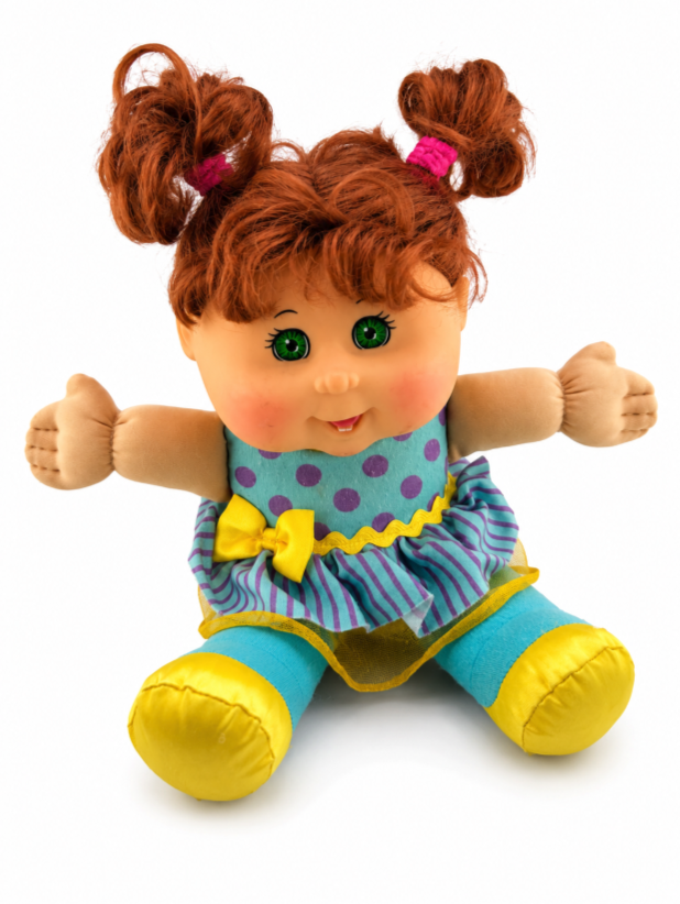 2011 Cabbage Patch Kids 11" Plush Doll Jakks Pacific Green Eyes Red Hair Toy