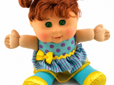 2011 Cabbage Patch Kids 11" Plush Doll Jakks Pacific Green Eyes Red Hair Toy