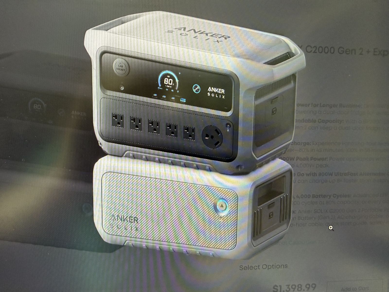 Anker Solix C2000 Gen 2 Power Station  W/Expansion Battery