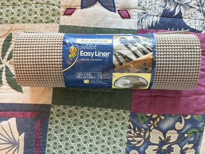 Duck Select Easy Liner Non-Adhesive Shelf Liner, 12 in. x 10 ft., Gray Grip Top & Bottom