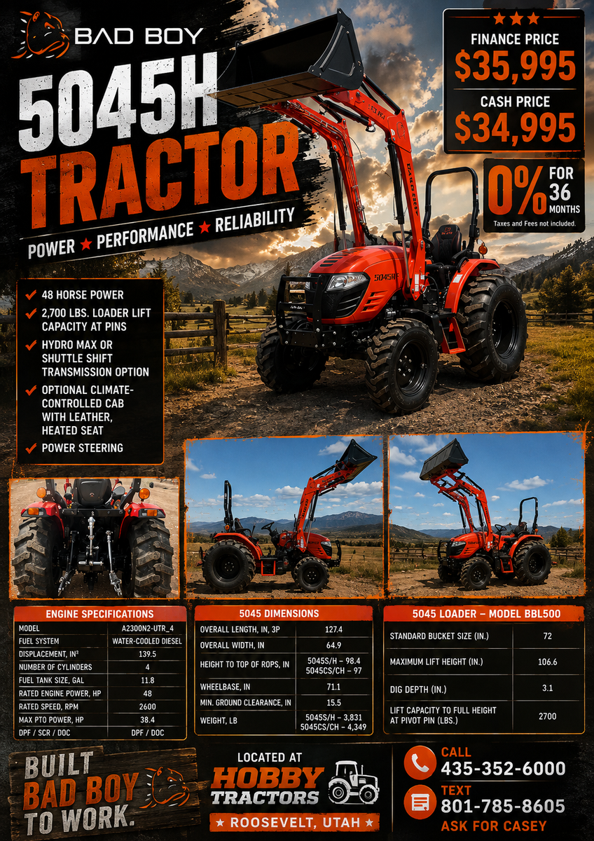NEW Bad Boy 5045H Tractor & Loader