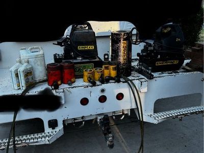 Enerpac & Simplex Hydraulic Pump & Ram Lot - ZU4, 100-Ton, 30-Ton, 20-Ton, 10-Ton - Manifold & Hoses