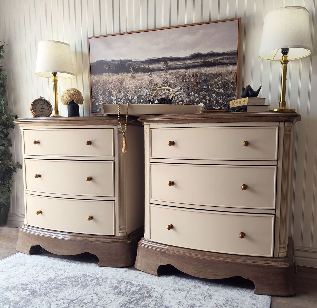 XXL Bow Front 3 Drawer Nightstands - The Sienna