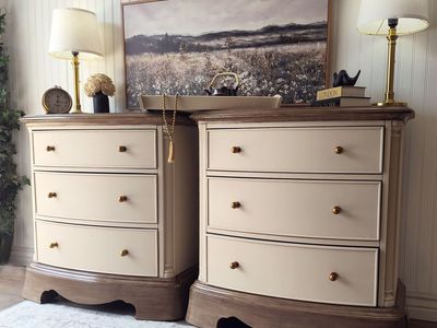 XXL Bow Front 3 Drawer Nightstands - The Sienna