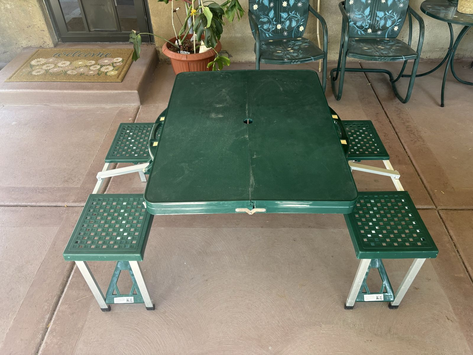 Coleman kids folding camp table and bench