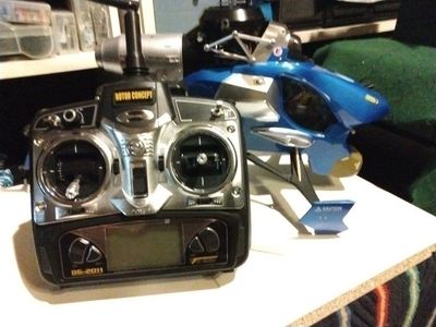 Rotor Concept D6-2011 RC Helicopter with Controller & Li-Po Battery - Blue, 11.1V