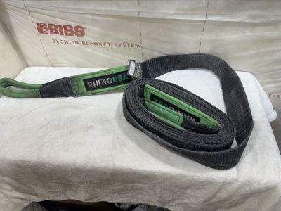 Rhino USA Heavy Duty Recovery Tow Strap Green Black Reinforced Loops