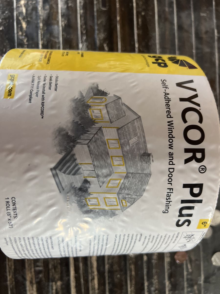 Vycor plus window and door flashing.  6” and 9”
