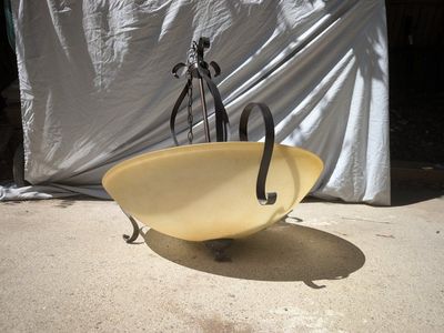 Large Rustic Bowl-Style Chandelier/Pendant Light