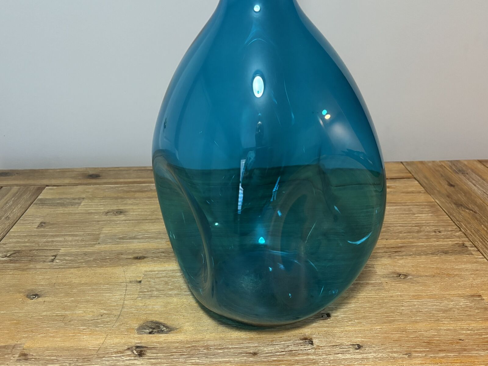 30" ZELLER Glass Architectural Floor Vase Vintage