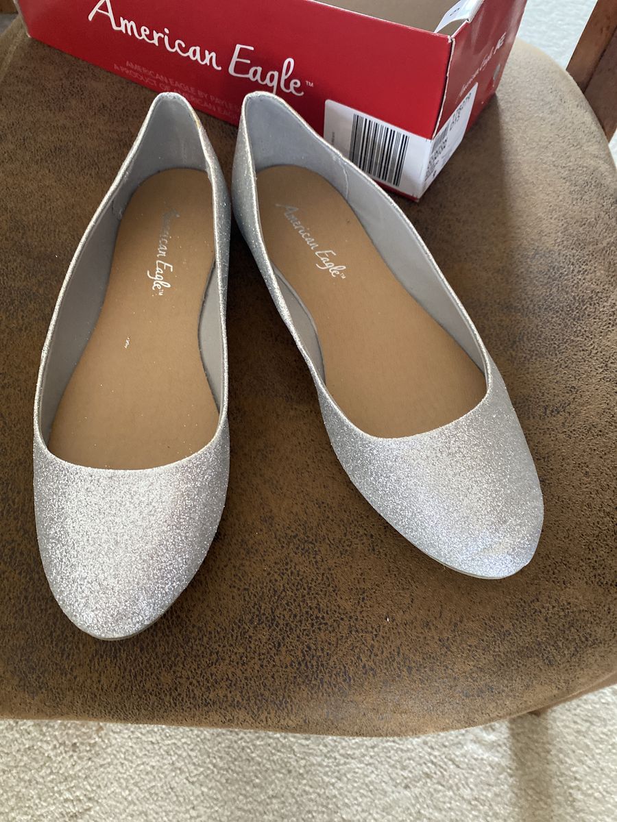 American Eagle Silver Glitter Flats