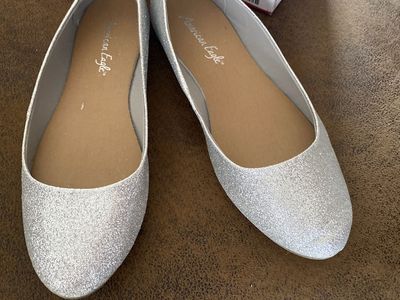 American Eagle Silver Glitter Flats
